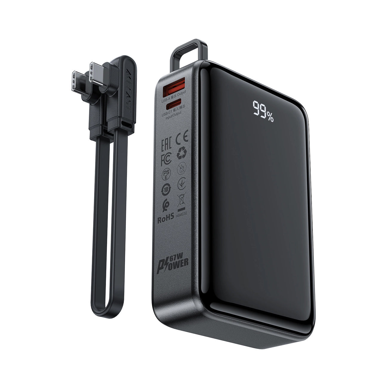 Baterie Externa  Acefast M4, 20000mAh, 67W, PD, 1 x USB-A - 2 x USB-C, Neagra