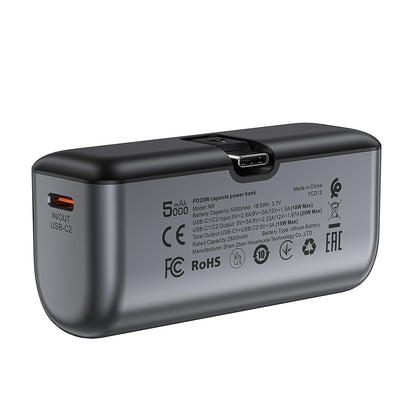 Baterie Externa Acefast M9, 5000mAh, 20W, PD , 2 x USB-C, Neagra