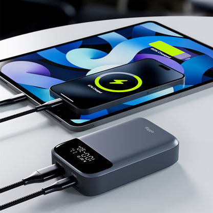 Baterie Externa Allity. APB-200 PocketPower, 10000mAh, 33W, QC + PD, 1 x USB-A - 1 x USB-C, Gri