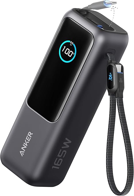 Baterie Externa Anker, 25000mAh, 165W, QC + PD, 1 x USB-A - 3 x USB-C, Gri A1695H11