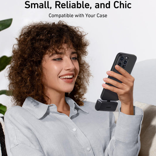 Baterie Externa Anker Nano, 5000mAh, 22.5W, PD, 2 x USB-C, Neagra A1653H11