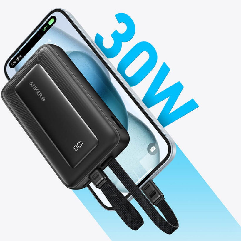 Baterie Externa Anker PowerCore, 10000mAh, 30W, QC + PD, 1 x Lightning - 1 x USB-A - 2 x USB-C, Neagra A1680G11