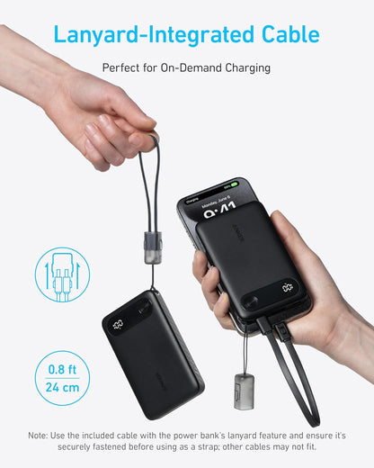 Baterie Externa Anker PowerCore, 10000mAh, 22.5W, QC + PD, 1 x USB-A - 2 x USB-C, Neagra A1257G11