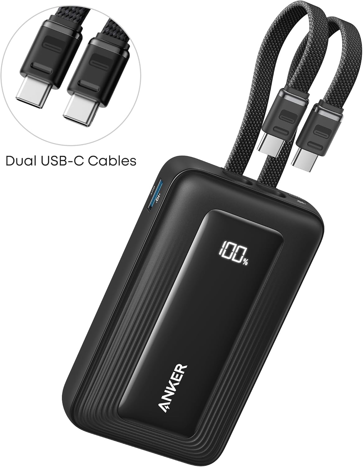 Baterie Externa Anker Zolo, 10000mAh, 35W, QC + PD, 1 x USB-A - 2 x USB-C, Neagra A1680H12