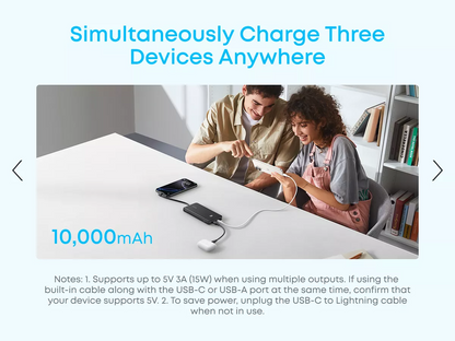 Baterie Externa Anker Zolo, 10000mAh, 22.5W, QC + PD, 1 x USB-A - 2 x USB-C, Alba A110DH21