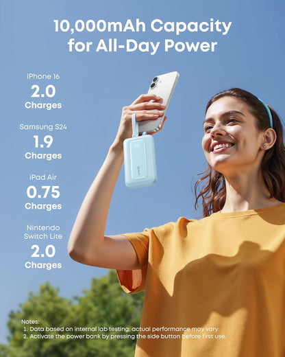 Baterie Externa Anker Zolo, 10000mAh, 35W, QC + PD, 1 x USB-A - 2 x USB-C, Neagra A1680H12