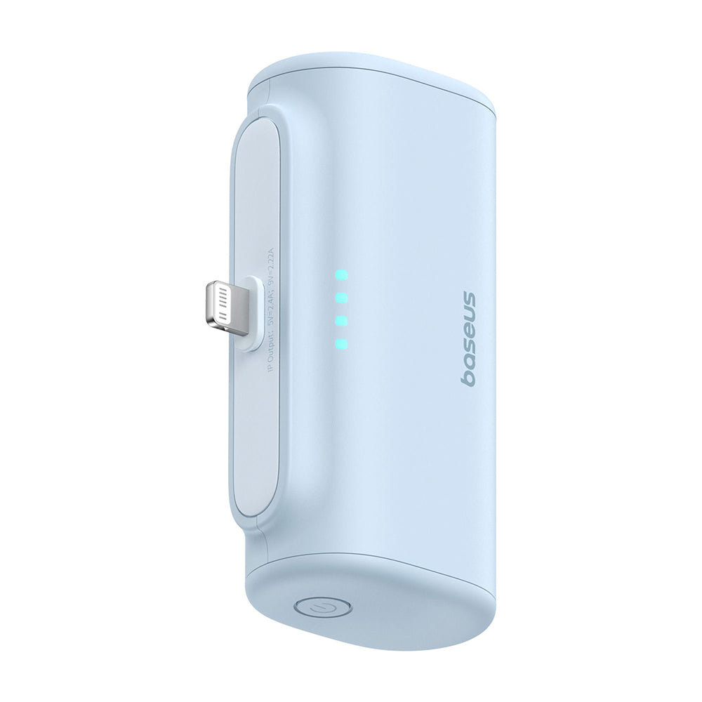 Baterie Externa Baseus Compact, 5000mAh, 20W, PD, 1 x Lightning - 1 x USB-C, Albastra P10068307313-00