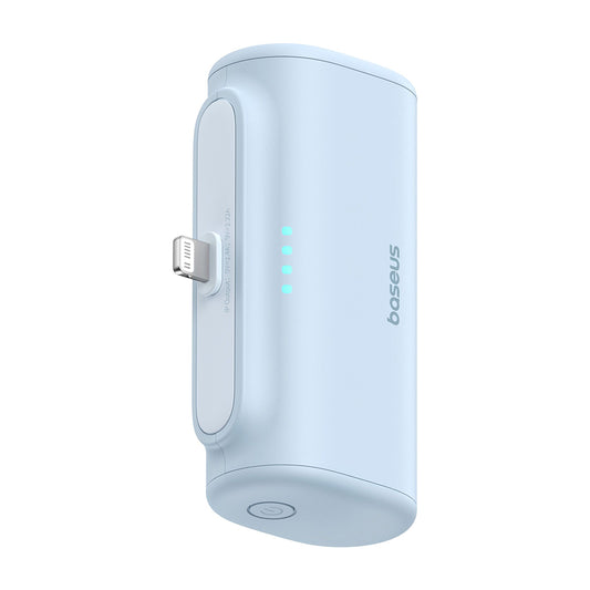 Baterie Externa Baseus Compact, 5000mAh, 20W, PD, 1 x Lightning - 1 x USB-C, Albastra P10068307313-00
