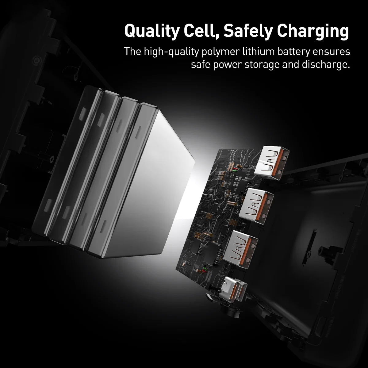 Baterie Externa Baseus Adaman, 40000mAh, 22.5W, QC + PD, 1 x USB-C - 3 x USB-A, Neagra