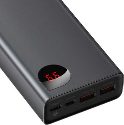 Baterie Externa Baseus Adaman, 20000mAh, 65W, QC + PD, 1 x USB-C - 2 x USB-C, Neagra, Resigilata PPIMDA-D01