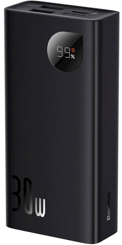 Baterie Externa Baseus Adaman2, 10000mAh, 30W, QC + PD, 1 x USB-C - 2 x USB-A, Neagra PPAD040101
