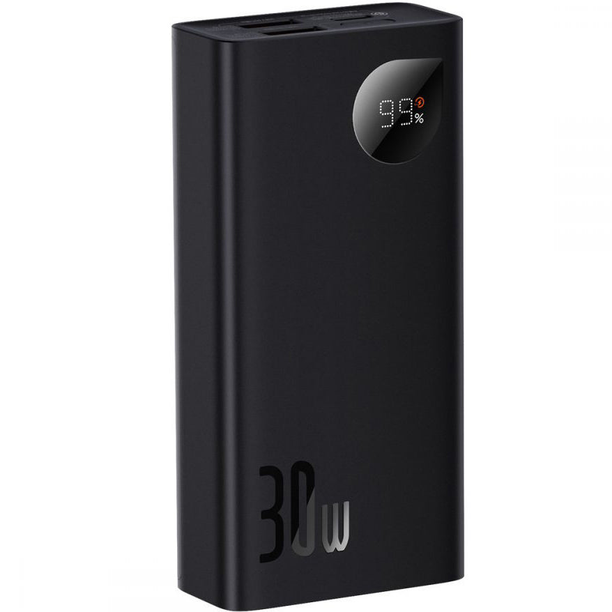 Baterie Externa Baseus Adaman2, 10000mAh, 30W, QC + PD, 1 x USB-C - 2 x USB-A, Neagra PPAD040101