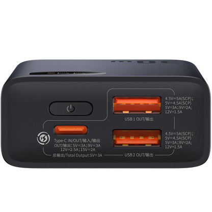 Baterie Externa Baseus Adaman2, 10000mAh, 30W, QC + PD, 1 x USB-C - 2 x USB-A, Neagra PPAD040101