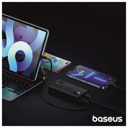 Baterie Externa Baseus Adaman2, 10000mAh, 30W, QC + PD, 1 x USB-C - 2 x USB-A, Neagra PPAD040101