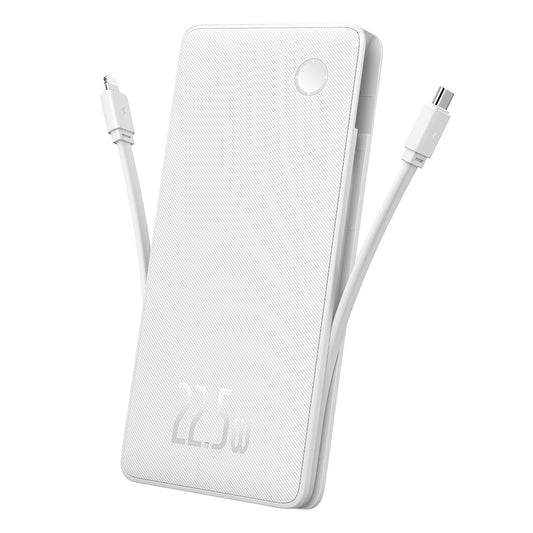 Baterie Externa Baseus Airpow Lite, 10000mAh, 22.5W, QC + PD, 1 x Lightning - 1 x USB-A - 2 x USB-C, Alba P10067501213-00