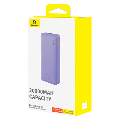 Baterie Externa Baseus Airpow, 20000mAh, 20W, QC + PD, 1 x USB-A - 1 x USB-C, Mov P10022804513-00