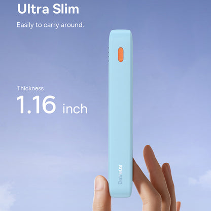 Baterie Externa Baseus Airpow, 20000mAh, 20W, QC + PD, 1 x USB-A - 1 x USB-C, Albastra P10022804313-00