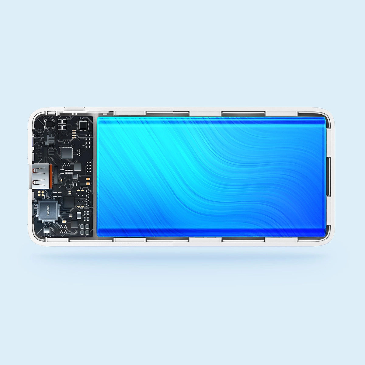 Baterie Externa Baseus Airpow, 10000mAh, 20W, QC + PD, 1 x USB-A - 1 x USB-C, Alba