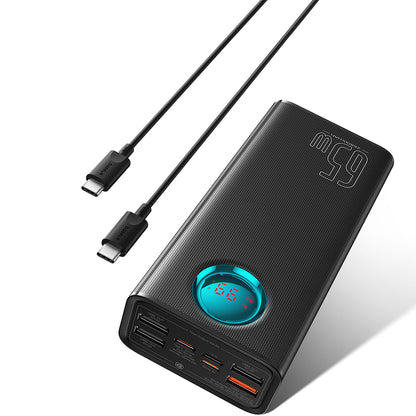 Baterie Externa Baseus Amblight Digital Display, 26800mAh, 65W, QC + PD, 1 x USB-C - 4 x USB-A, Neagra P10022402113-00