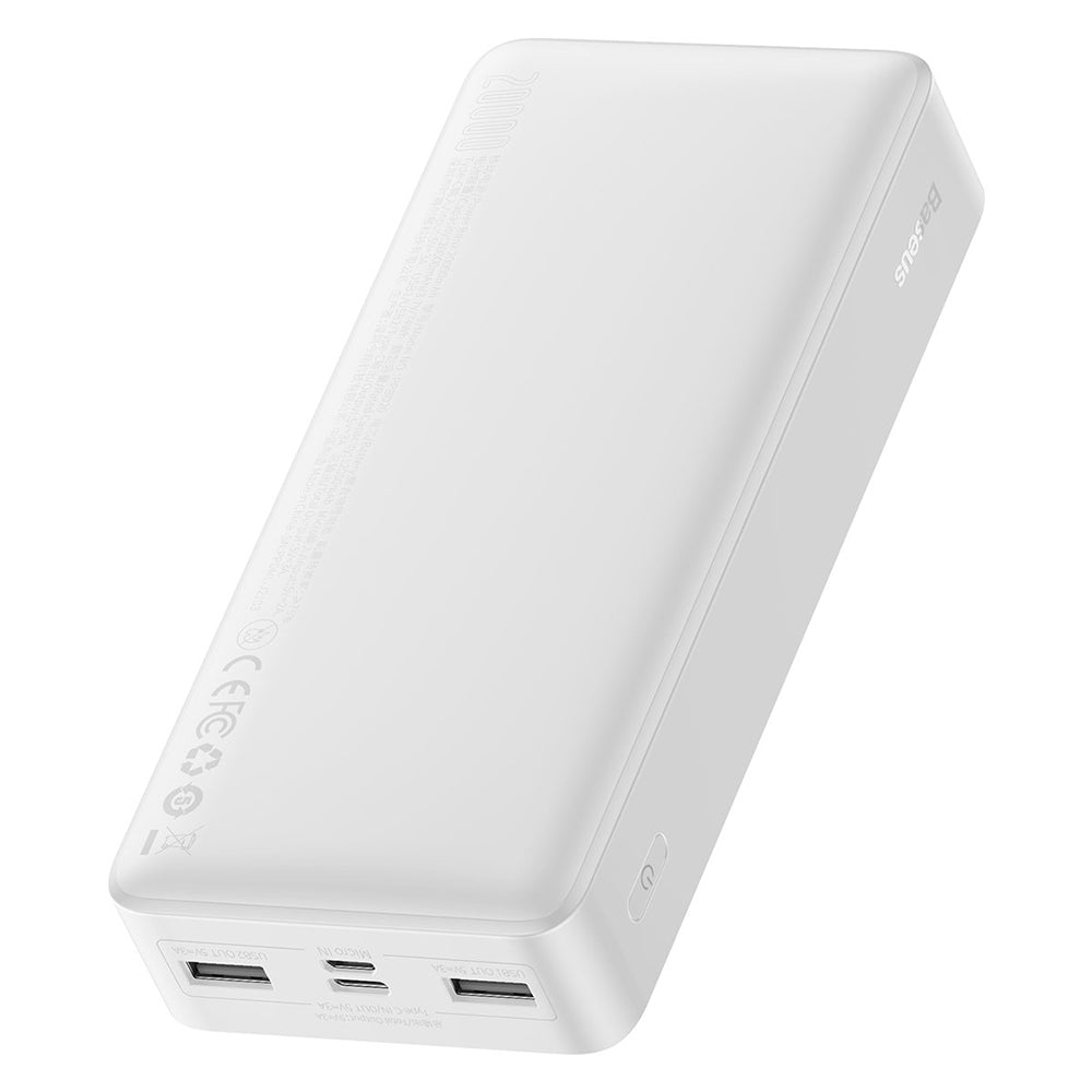 Baterie Externa Baseus Bipow, 20000mAh, 15W, 1 x USB-C - 2 x USB-A, Alba PPBD050102