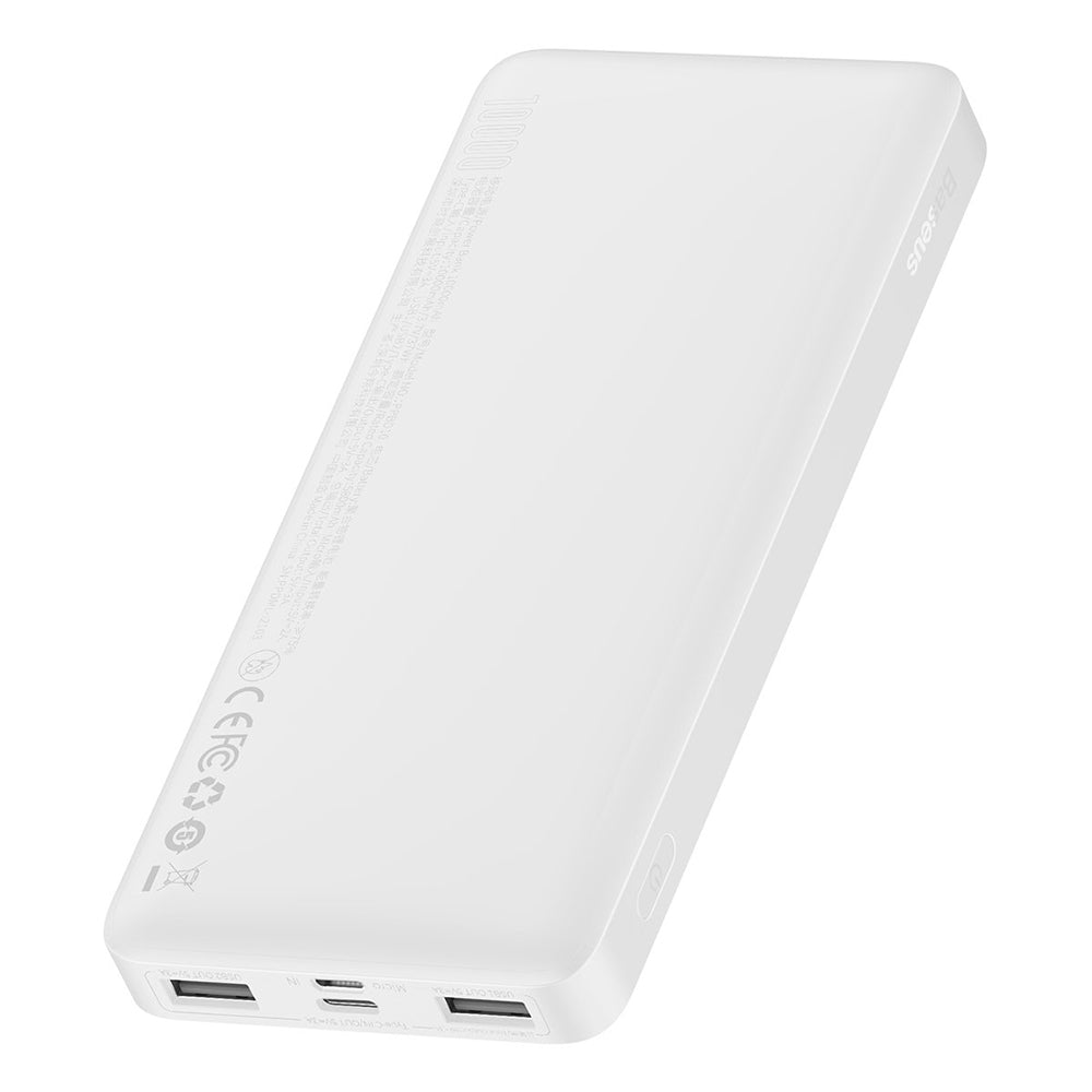 Baterie Externa Baseus Bipow, 10000mAh, 15W, 1 x USB-C - 2 x USB-A, Alba PPBD050002