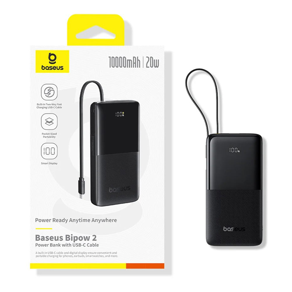 Baterie Externa Baseus Bipow 2, 20000mAh, 20W, QC + PD, 1 x USB-A - 2 x USB-C, Neagra P10077101113-01