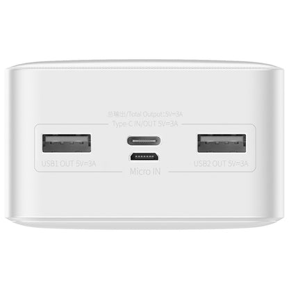 Baterie Externa Baseus Bipow, 30000mAh, 15W, 1 x USB-C - 2 x USB-A, Alba PPBD050202