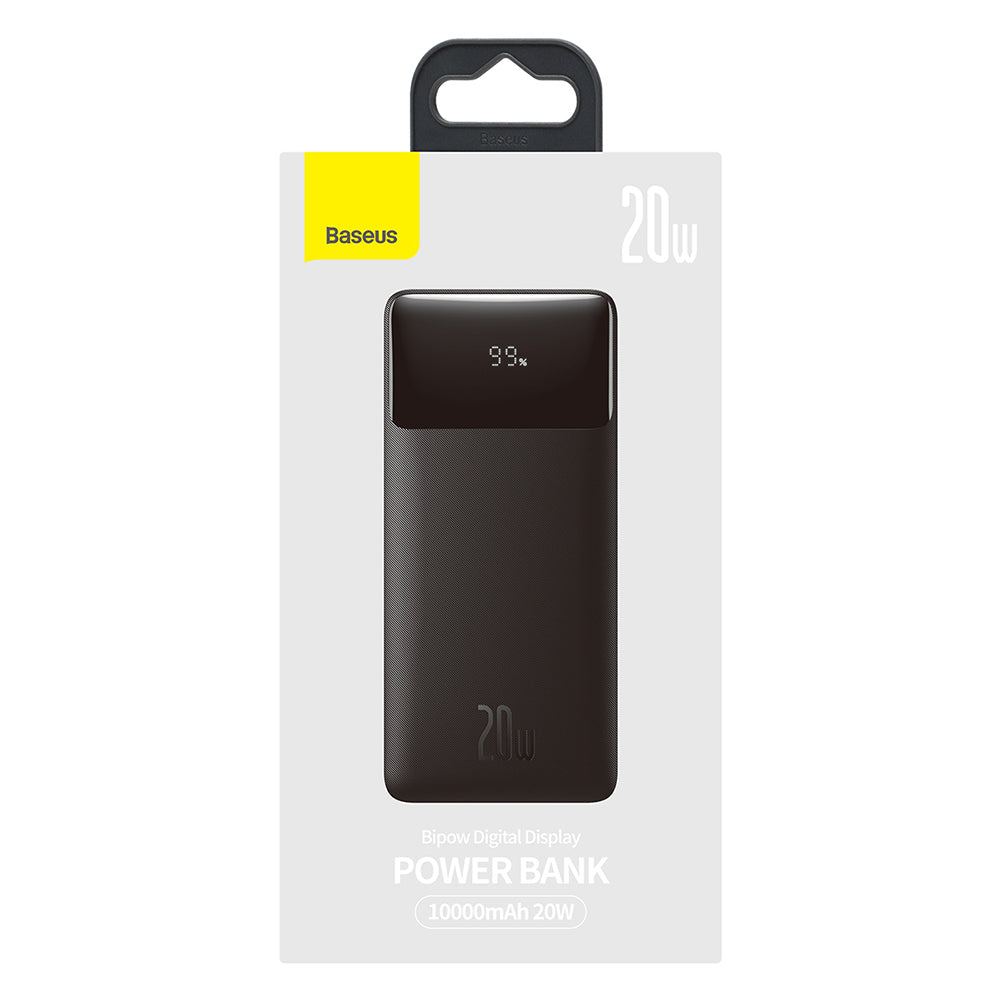 Baterie Externa Baseus Bipow, 10000mAh, 20W, QC + PD, 1 x USB-C - 2 x USB-A, Neagra PPBD050301