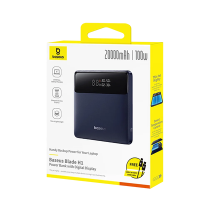 Baterie Externa Baseus Blade H1, 20000mAh, 100W, QC + PD, 2 x USB-A - 2 x USB-C, Neagra