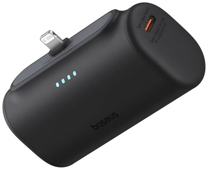 Baterie Externa Baseus Compact, 5000mAh, 20W, PD, 1 x Lightning - 1 x USB-C, Neagra P10068307113-00