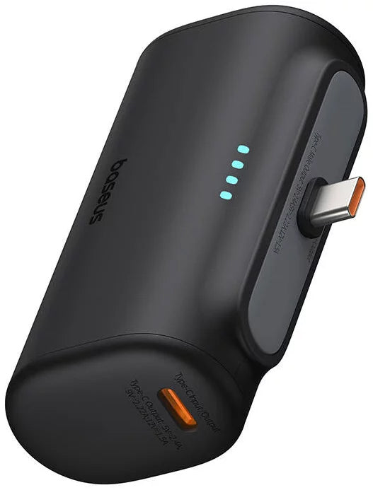 Baterie Externa Baseus Compact, 5000mAh, 20W, PD, 2 x USB-C, Neagra P10068306113-00