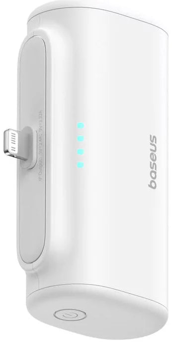 Baterie Externa Baseus Compact, 5000mAh, 20W, PD, 1 x Lightning - 1 x USB-C, Alba P10068307213-00