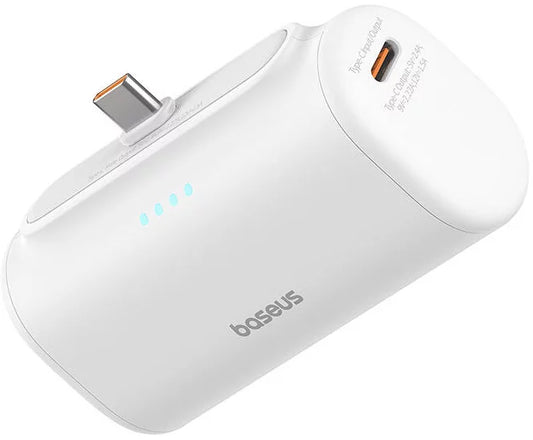Baterie Externa Baseus Compact, 5000mAh, 20W, PD, 2 x USB-C, Alba P10068306213-00