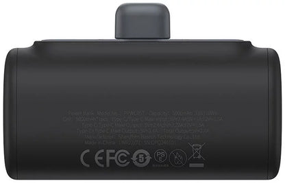 Baterie Externa Baseus Compact, 5000mAh, 20W, PD, 2 x USB-C, Neagra P10068306113-00