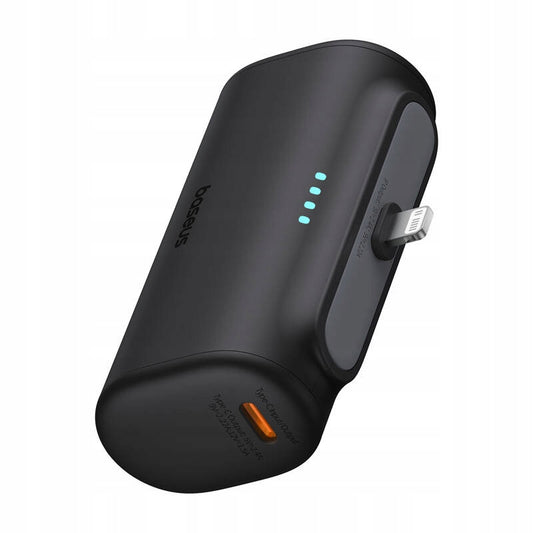 Baterie Externa Baseus Compact, 5000mAh, 20W, PD, 1 x Lightning - 1 x USB-C, Neagra P10068307113-00