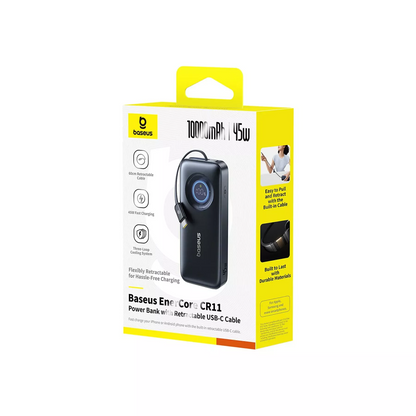 Baterie Externa Baseus EnerCore CR11, 10000mAh, 45W, PD, 2 x USB-C, Neagra E0027G01
