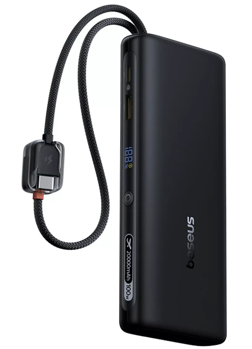 Baterie Externa Baseus EnerFill FC41, 20000mAh, 100W, QC + PD, 1 x USB-A - 3 x USB-C, Neagra E0028N03