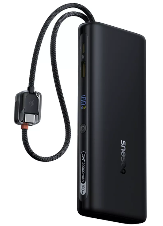 Baterie Externa Baseus EnerFill FC41, 20000mAh, 100W, QC + PD, 1 x USB-A - 3 x USB-C, Neagra E0028N03