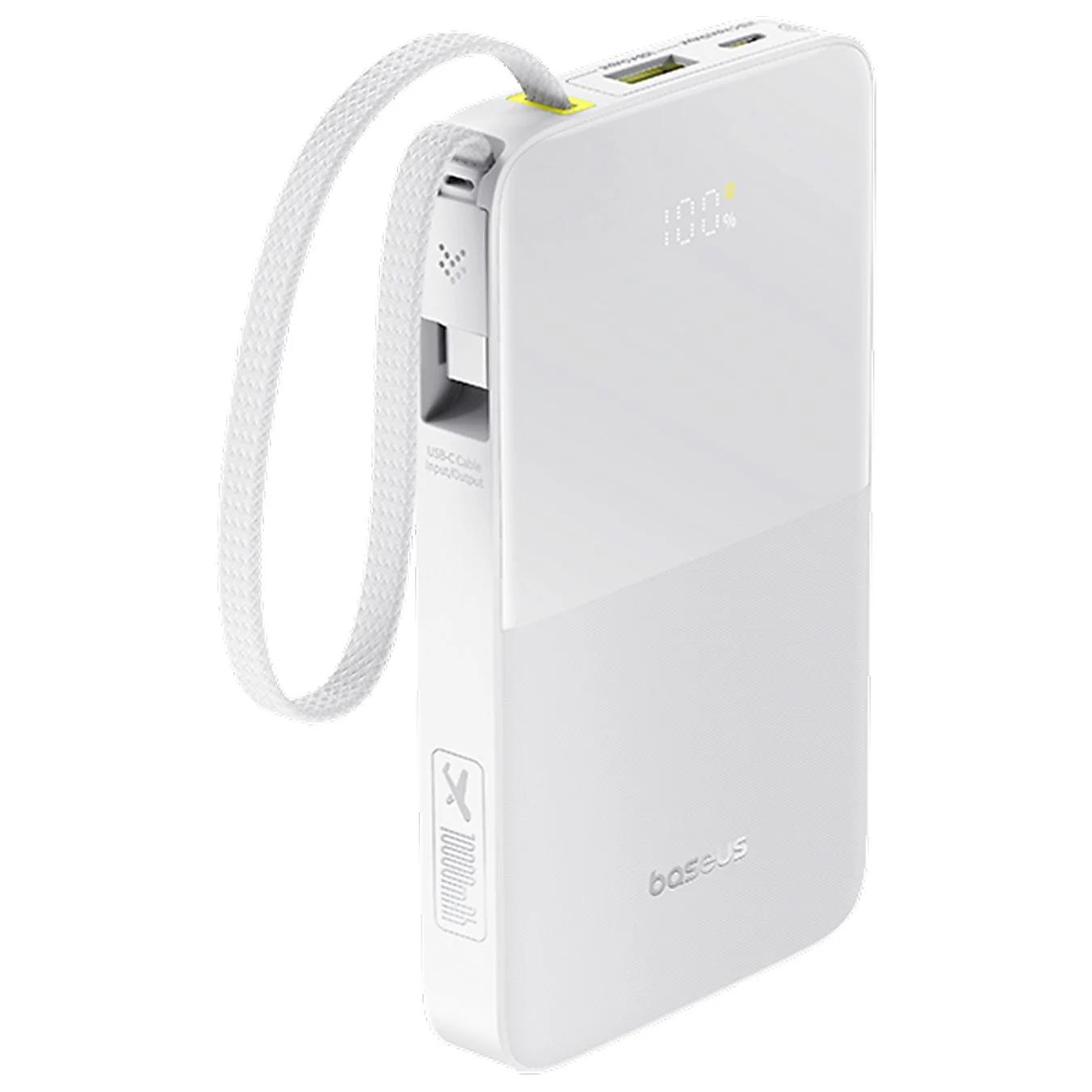 Baterie Externa Baseus EnerFill Bipow2 Pro, 10000mAh, 22.5W, QC + PD, 1 x USB-A - 2 x USB-C, Alba E0027601