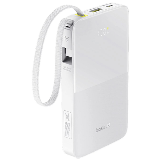 Baterie Externa Baseus EnerFill Bipow2 Pro, 10000mAh, 22.5W, QC + PD, 1 x USB-A - 2 x USB-C, Alba E0027601