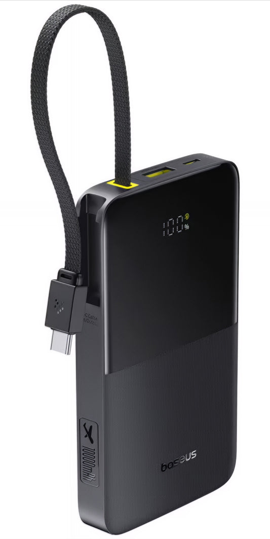 Baterie Externa Baseus EnerFill Bipow2 Pro, 10000mAh, 22.5W, QC + PD, 1 x USB-A - 2 x USB-C, Neagra E0027600