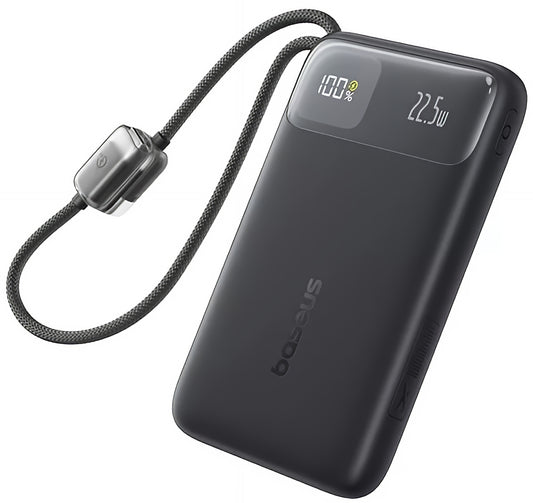 Baterie Externa Baseus EnerFill FC11, 10000mAh, 22.5W, QC + PD, 1 x Lightning - 1 x USB-A - 2 x USB-C, Neagra E0027R04