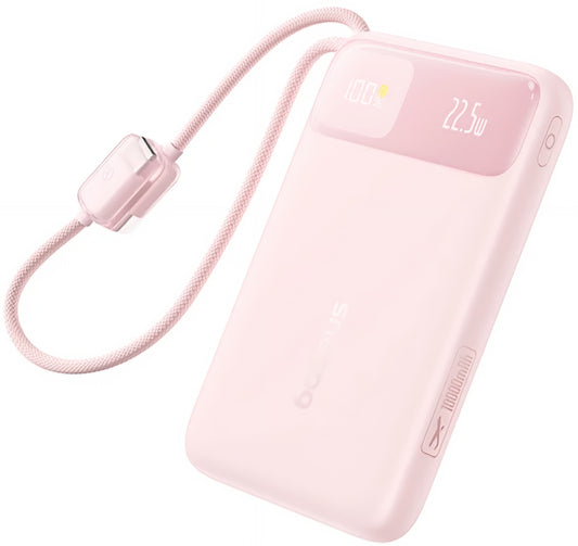 Baterie Externa Baseus EnerFill FC11, 10000mAh, 22.5W, QC + PD, 1 x Lightning - 1 x USB-A - 2 x USB-C, Roz E0027R07