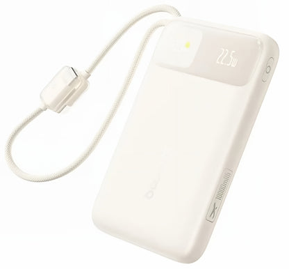 Baterie Externa Baseus EnerFill FC11, 10000mAh, 22.5W, QC + PD, 1 x Lightning - 1 x USB-A - 2 x USB-C, Bej E0030401