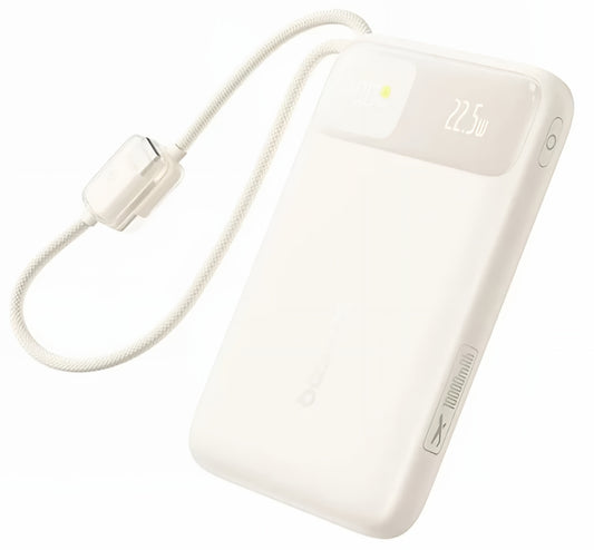 Baterie Externa Baseus EnerFill FC11, 10000mAh, 22.5W, QC + PD, 1 x USB-A - 3 x USB-C, Bej E0030401