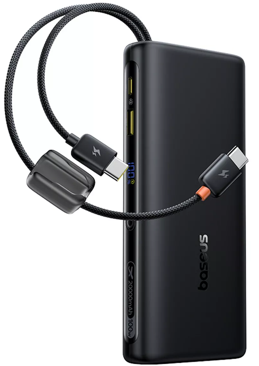 Baterie Externa Baseus EnerFill FC41, 20000mAh, 100W, QC + PD, 1 x USB-A - 3 x USB-C, Neagra E0028N03