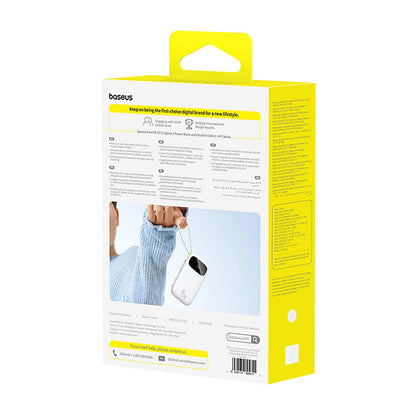 Baterie Externa Baseus EnerFill FC31, 20000mAh, 45W, QC + PD, 1 x Lightning - 1 x USB-A - 2 x USB-C, Alba E0028D01