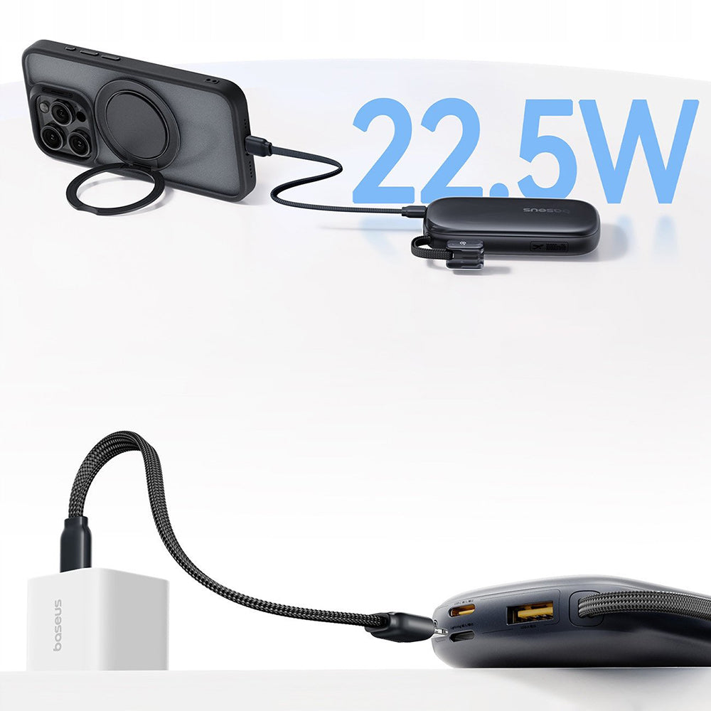 Baterie Externa Baseus EnerFill FC21 Qpow 3 Ultra, 20000mAh, 22.5W, QC + PD, 1 x USB-A - 1 x USB-C, Bej E0027M01