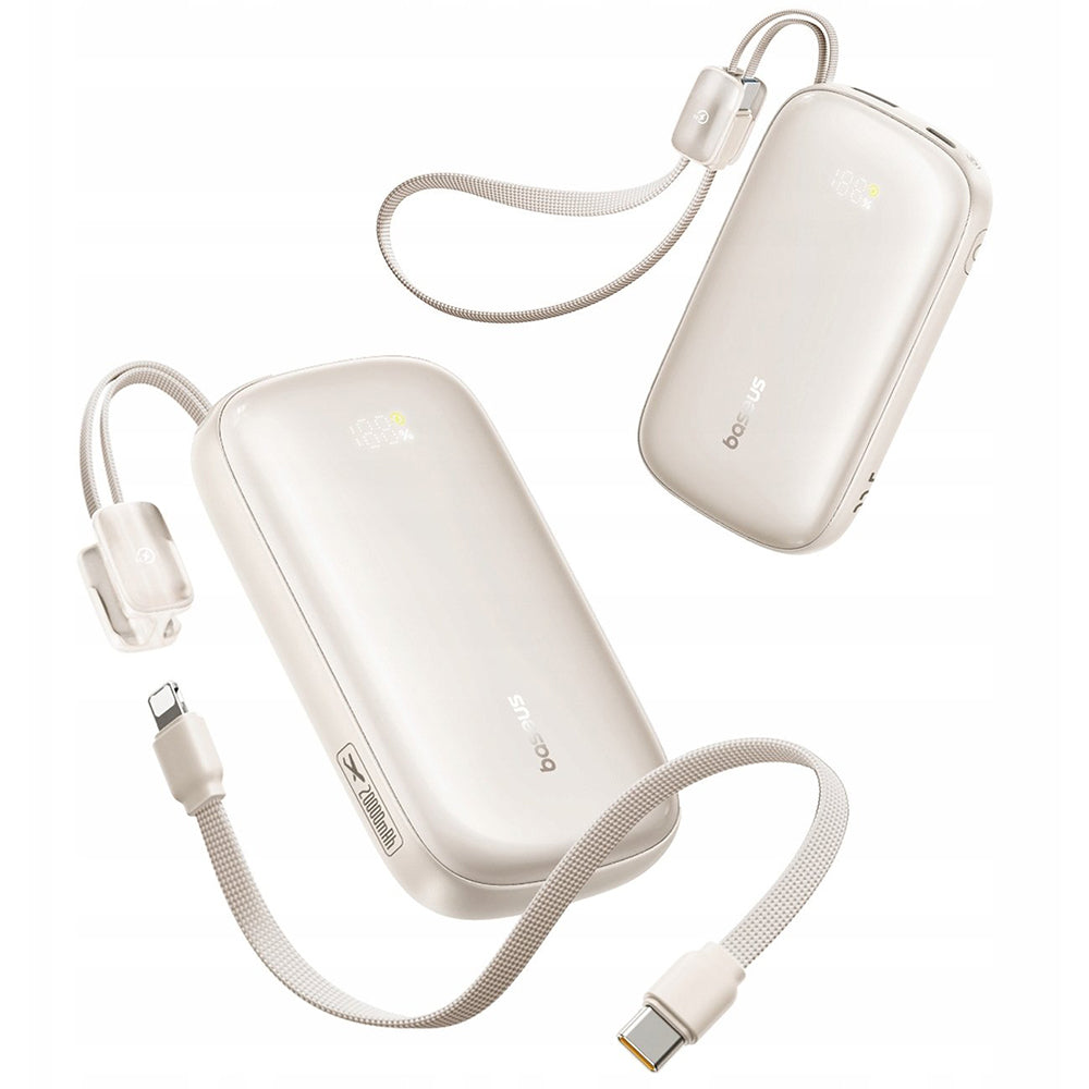 Baterie Externa Baseus EnerFill FC21 Qpow 3 Ultra, 20000mAh, 45W, QC + PD, 1 x USB-A - 1 x USB-C, Bej E0027P01
