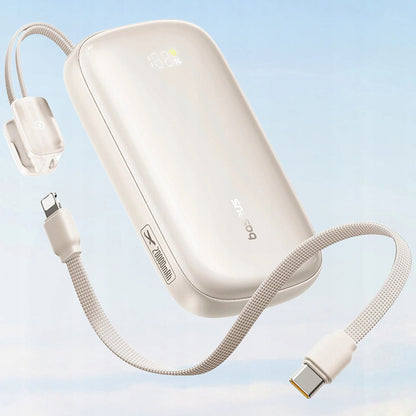 Baterie Externa Baseus EnerFill FC21 Qpow 3 Ultra, 20000mAh, 45W, QC + PD, 1 x USB-A - 1 x USB-C, Bej E0027P01